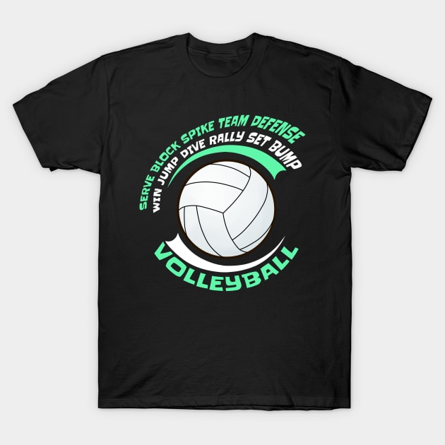 Volleyball Girls Volleyball Sports Gift T-Shirt by Linco